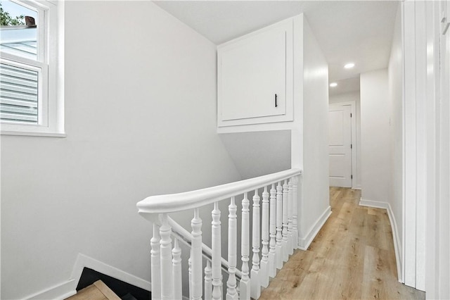 1233 High St, Spring Garden, PA 15212 - hall with an upstairs landing, light wood-style flooring, and recessed lighting