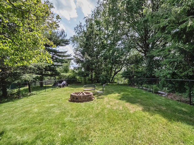 554 Rolling Green Dr, Bethel Park, PA 15102 - fenced backyard featuring an outdoor fire pit