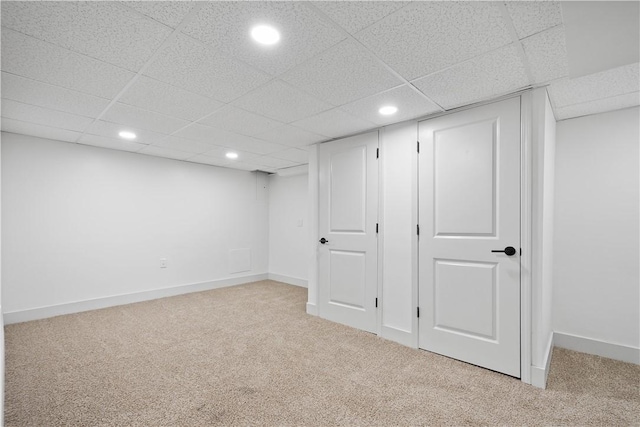 3246 Piedmont Ave, Dormont, PA 15216 - finished below grade area with carpet flooring, recessed lighting, and a paneled ceiling