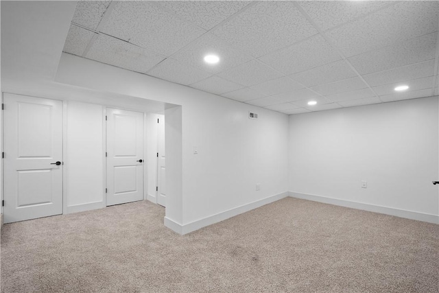 3246 Piedmont Ave, Dormont, PA 15216 - finished basement with carpet flooring, recessed lighting, and a drop ceiling