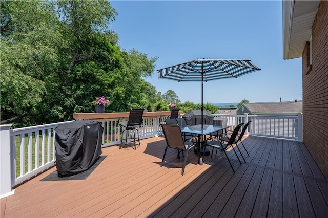 205 Eleanor Dr, Latrobe, PA 15650 - deck with outdoor dining space and grilling area