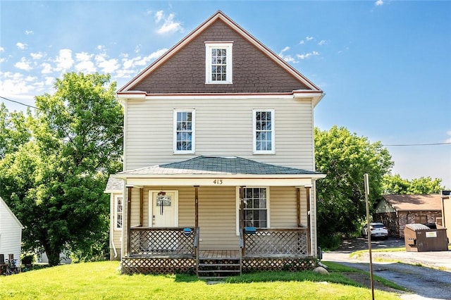 413 Spring St, Grove City Boro, PA 16127 - view of front of home with a porch and a front lawn