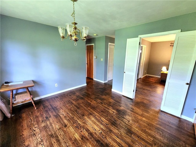 1426 S Darby Rd, Hermitage, PA 16148 - unfurnished room with a chandelier and wood finished floors