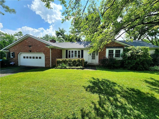 1426 S Darby Rd, Hermitage, PA 16148 - single story home featuring an attached garage, driveway, brick siding, and a front lawn