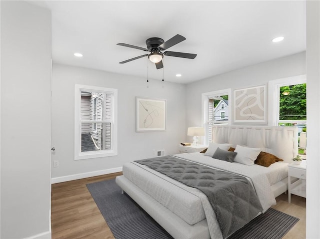 710 7th Ave, New Brighton, PA 15066 - bedroom with wood finished floors, recessed lighting, and a ceiling fan