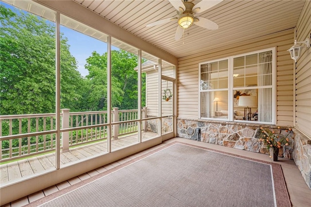 6092 Triple Crown Cir, Hempfield Twp, PA 15601 - unfurnished sunroom with ceiling fan