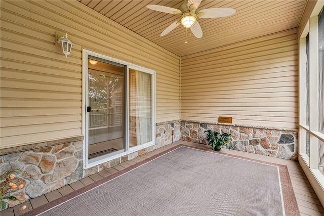 6092 Triple Crown Cir, Hempfield Twp, PA 15601 - unfurnished sunroom featuring ceiling fan