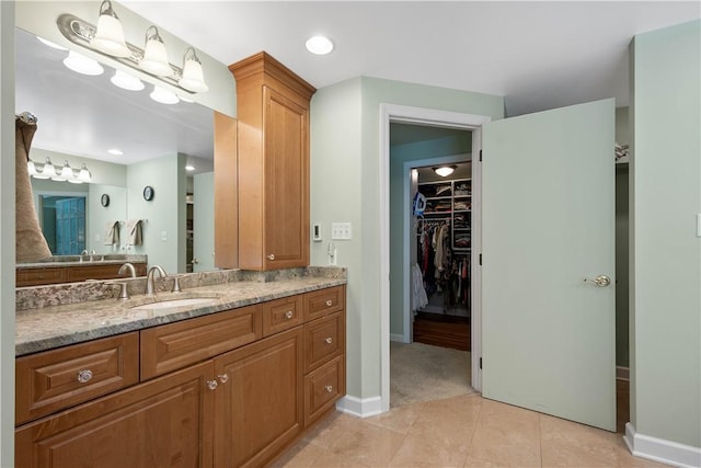 2590 Wildwood Rd, Hampton, PA 15101 - full bathroom with vanity, tile patterned flooring, and a walk in closet