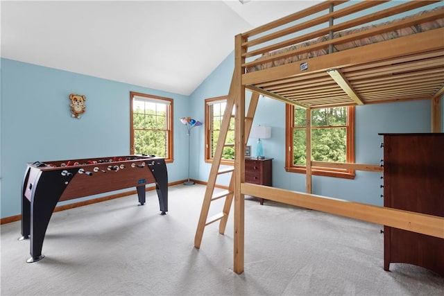 2590 Wildwood Rd, Hampton, PA 15101 - recreation room featuring carpet and vaulted ceiling