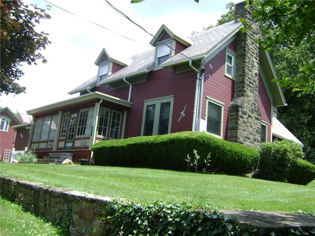 404 Scipio, Jamestown, PA 16134 - back of property featuring a chimney and a lawn