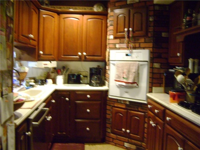 404 Scipio, Jamestown, PA 16134 - kitchen with white oven, light countertops, and dishwasher