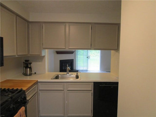 43 Shadow, Whitehall, PA 15227 - kitchen featuring black appliances, light countertops, and gray cabinets