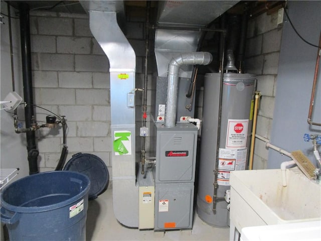 43 Shadow, Whitehall, PA 15227 - utility room featuring gas water heater and a sink
