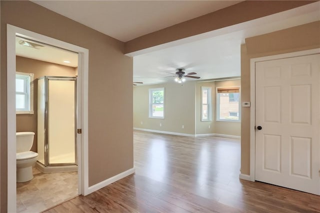 516 5th St, Darlngtn Twp, PA 16115 - spare room with wood finished floors and a ceiling fan