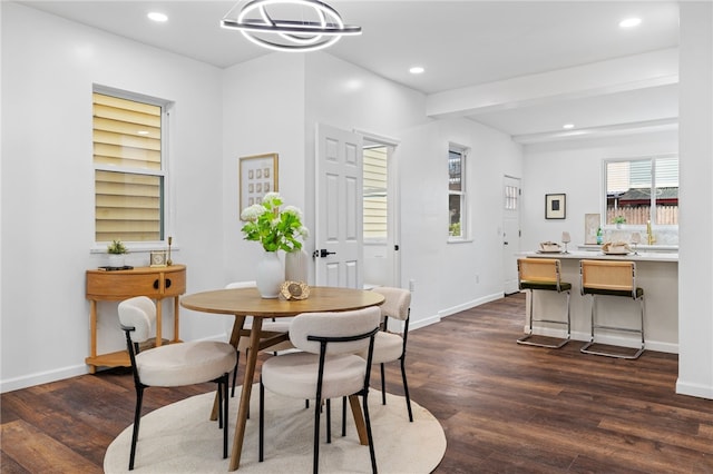 211 Taylor St, Bloomfield, PA 15224 - dining space featuring dark wood-style flooring and recessed lighting