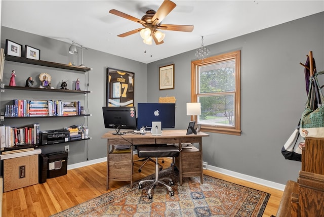 1171 La Salle Rd, Monroeville, PA 15146 - office area with wood finished floors and ceiling fan