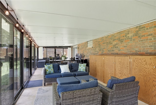 1171 La Salle Rd, Monroeville, PA 15146 - sunroom / solarium with outdoor lounge area and brick wall