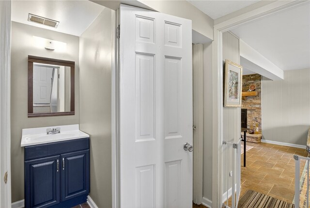 1171 La Salle Rd, Monroeville, PA 15146 - bathroom featuring vanity and stone finish floors