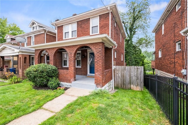 2072 Dartmore St, Overbrook, PA 15210 - american foursquare style home with a porch and brick siding