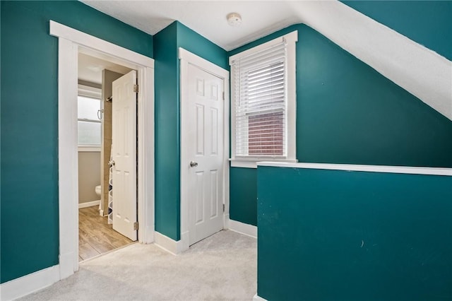 2072 Dartmore St, Overbrook, PA 15210 - corridor with plenty of natural light, carpet, and vaulted ceiling