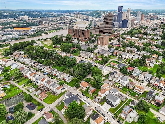 312 Edith St, Mt Washington, PA 15211 - aerial view of property and surrounding area with nearby urban area and a large body of water