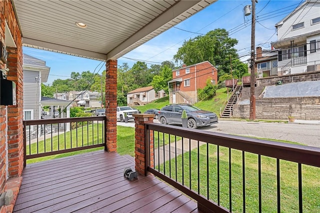 312 Edith St, Mt Washington, PA 15211 - wooden deck with a residential view and a yard