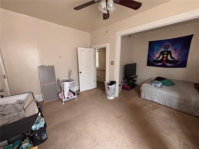 26 Carrick Ave, Carrick, PA 15210 - carpeted bedroom featuring a ceiling fan