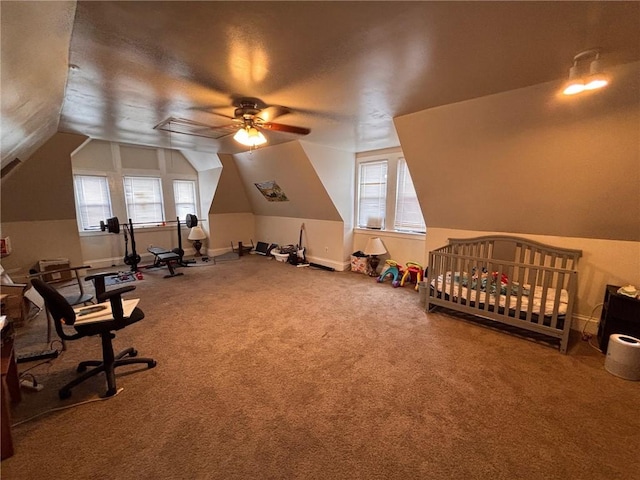 26 Carrick Ave, Carrick, PA 15210 - bedroom featuring multiple windows, lofted ceiling, and carpet flooring