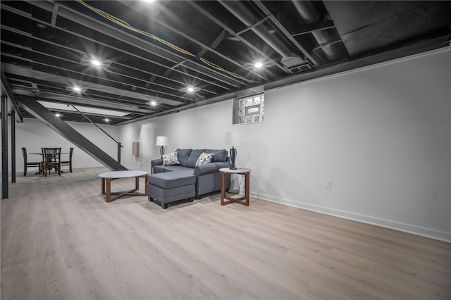 1202 Oakridge Rd, South Fayette, PA 15057 - finished basement featuring wood finished floors and stairs