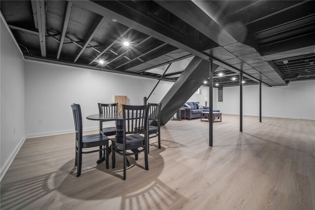1202 Oakridge Rd, South Fayette, PA 15057 - dining space with wood finished floors and electric panel