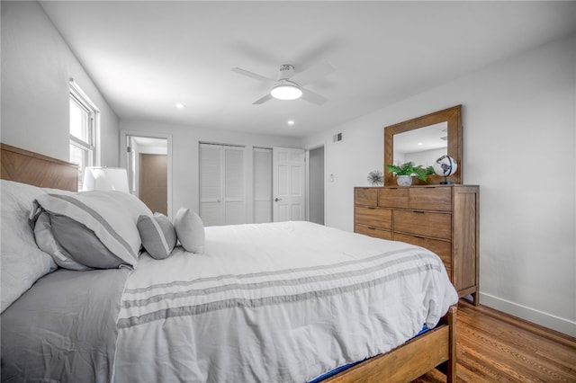 1202 Oakridge Rd, South Fayette, PA 15057 - bedroom with wood finished floors, recessed lighting, and ceiling fan