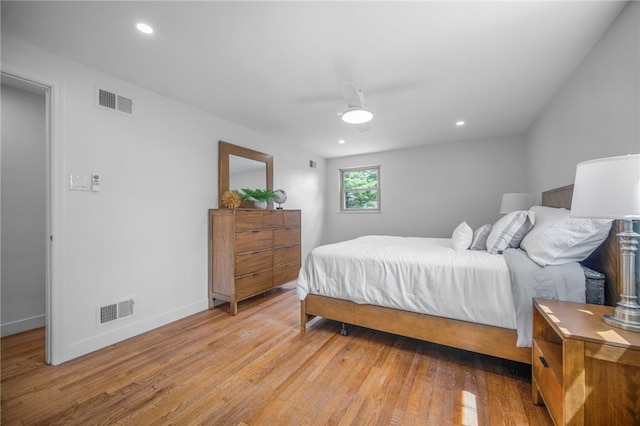 1202 Oakridge Rd, South Fayette, PA 15057 - bedroom with light wood-type flooring, recessed lighting, and a ceiling fan