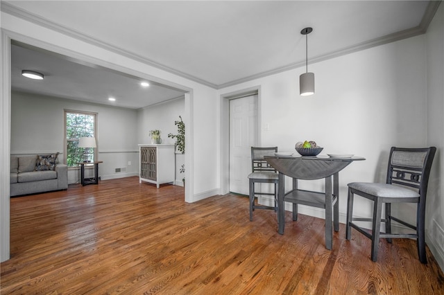 1202 Oakridge Rd, South Fayette, PA 15057 - dining room with ornamental molding and wood finished floors