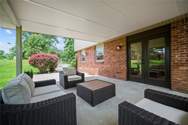 1202 Oakridge Rd, South Fayette, PA 15057 - view of patio / terrace featuring french doors and outdoor lounge area