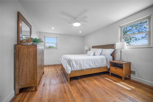 1202 Oakridge Rd, South Fayette, PA 15057 - bedroom with light wood-type flooring, ceiling fan, and recessed lighting