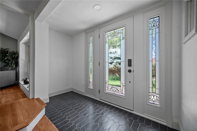 1202 Oakridge Rd, South Fayette, PA 15057 - foyer entrance with dark tile patterned flooring