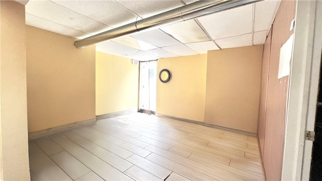 408 Rodi Rd, Penn Hills, PA 15235 - basement with wood finished floors and a drop ceiling