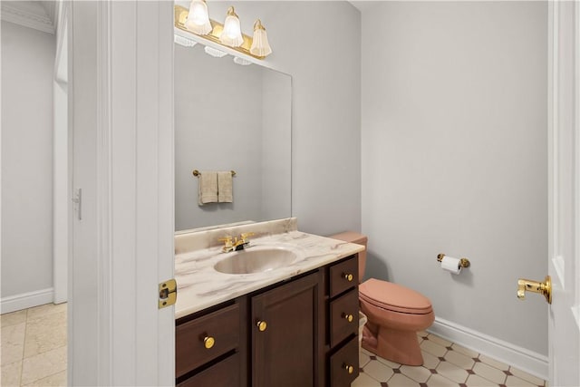 1648 Blackburn Heights Dr, Ohio Twp, PA 15143 - bathroom with vanity, tile patterned floors, and ornamental molding