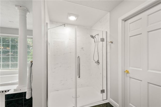 1648 Blackburn Heights Dr, Ohio Twp, PA 15143 - bathroom with a marble finish shower and tile patterned floors