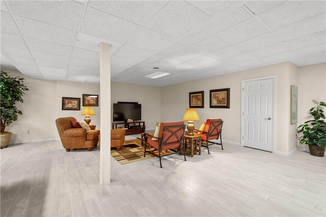 1648 Blackburn Heights Dr, Ohio Twp, PA 15143 - living area with wood finished floors and a drop ceiling