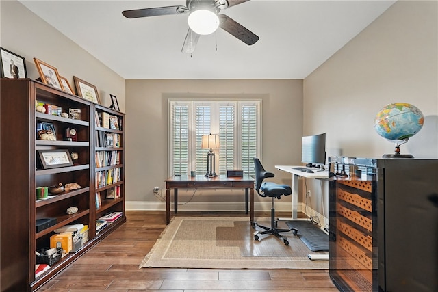 322 Dirkshire Ct, Adams Twp, PA 16046 - office with a ceiling fan and wood finished floors