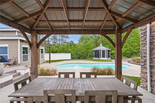 322 Dirkshire Ct, Adams Twp, PA 16046 - view of swimming pool with a gazebo, outdoor dining area, and a patio area