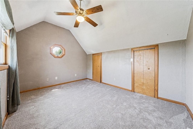 585 Dugan Way, New Kensington, PA 15068 - bonus room with ceiling fan, lofted ceiling, and carpet flooring