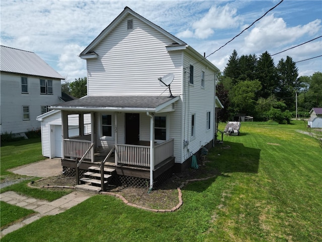 125 Clay St, Marion Twp, PA 16020 - view of front of home with a front lawn and covered porch