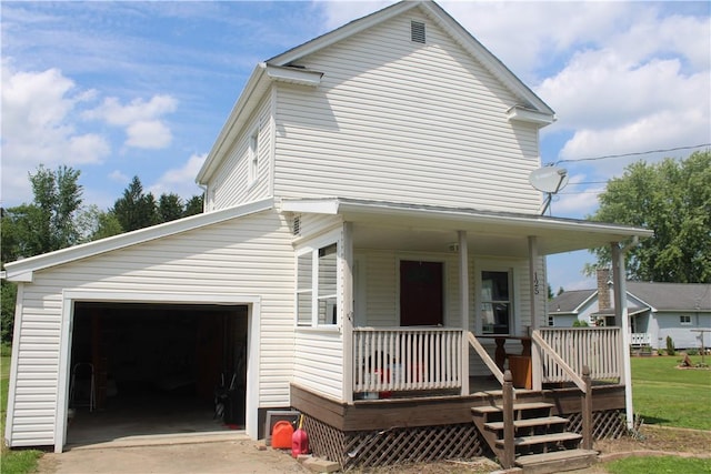 125 Clay St, Marion Twp, PA 16020 - view of front facade featuring a porch, driveway, and an attached garage