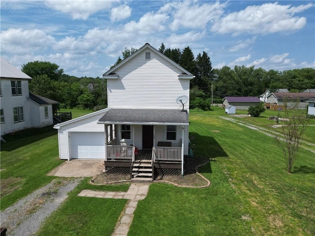125 Clay St, Marion Twp, PA 16020 - view of front of house featuring dirt driveway, covered porch, and a front yard