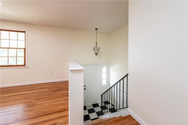 25 Nottingham Dr, Hempfield Twp, PA 15601 - foyer entrance with light wood finished floors and stairs