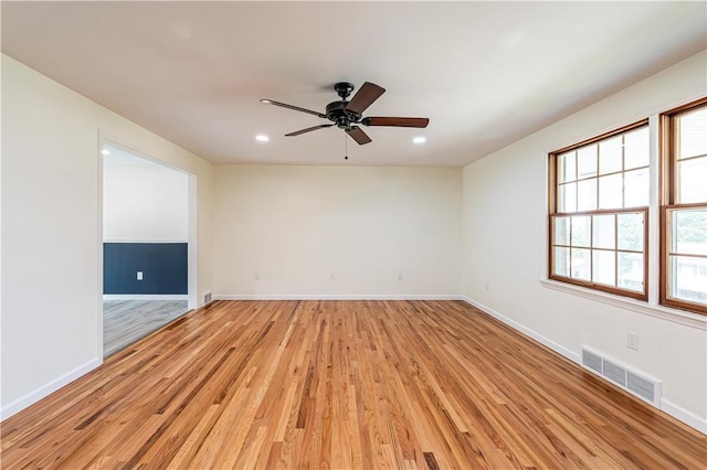 25 Nottingham Dr, Hempfield Twp, PA 15601 - unfurnished room featuring light wood-style floors, ceiling fan, and recessed lighting