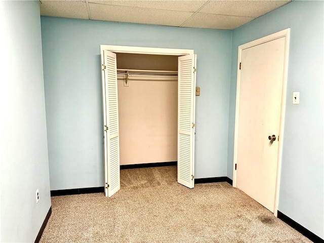 314-316 W Main St, Monongahela, PA 15063 - unfurnished bedroom with carpet, a closet, and a paneled ceiling