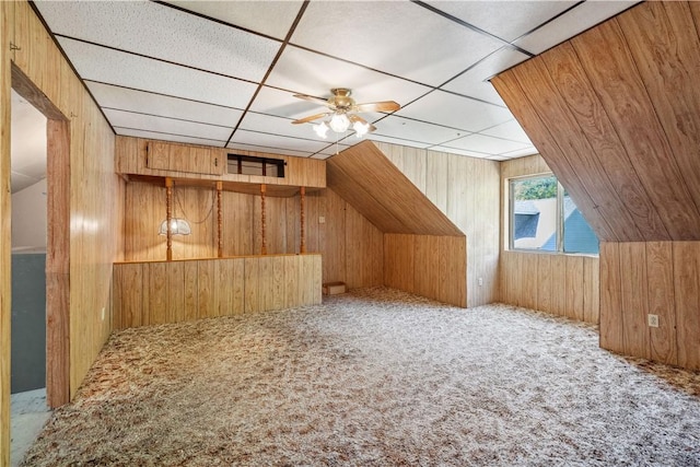 2617-2619 Spring Garden Ave, Spring Garden, PA 15212 - additional living space with wood walls, carpet flooring, and a ceiling fan